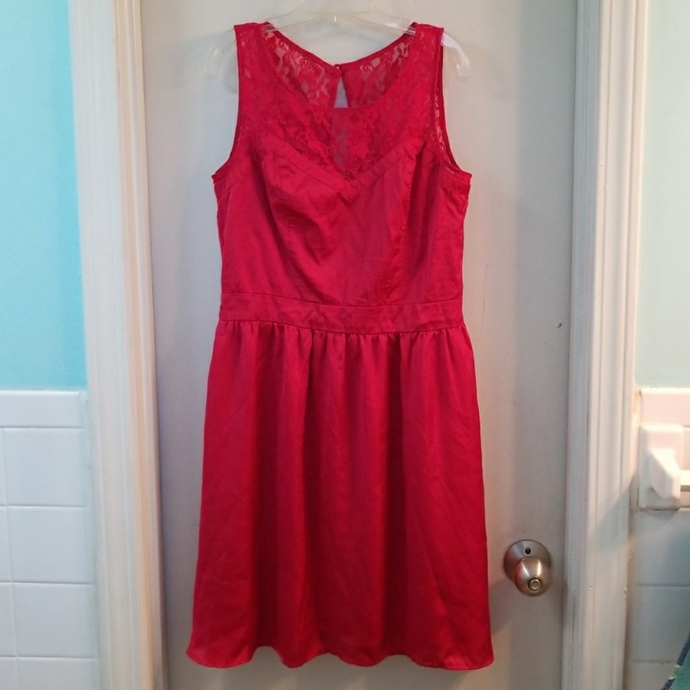 Lauren Conrad Magenta Lace Dress